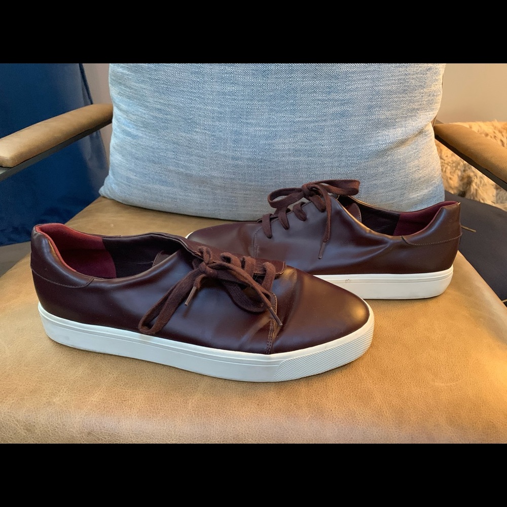 VINCE Maroon Leather Sneakers - Sz 11